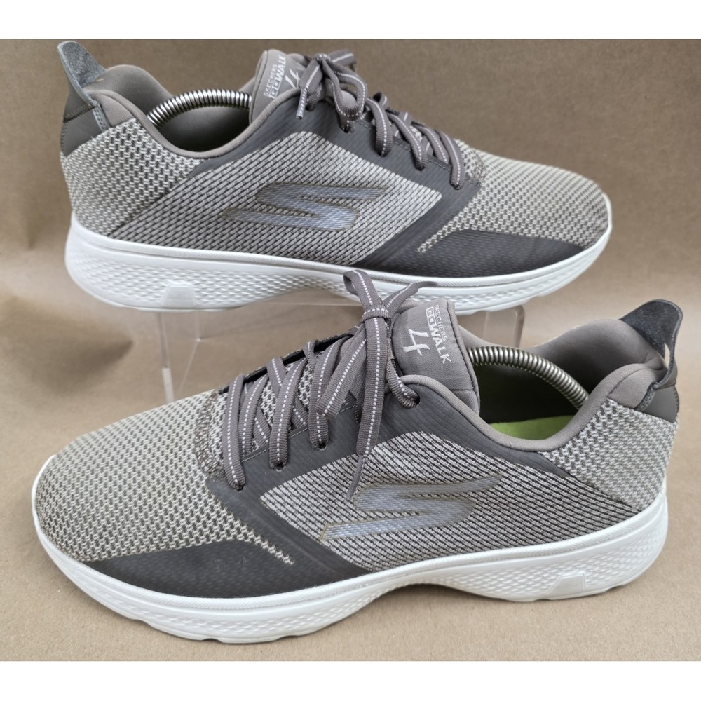 Skechers (Sz 13) GOGA MAX / GOWALK 4 Taupe Brown Shoes